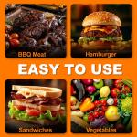 Electric Panini Press Grill with Grooved Plates