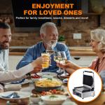 Electric Panini Press Grill with Grooved Plates