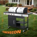 Gas Charcoal Grill Combo with Side Burner