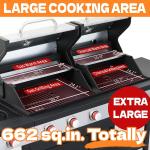 Gas Charcoal Grill Combo with Side Burner