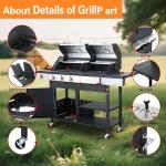 Gas Charcoal Grill Combo with Side Burner