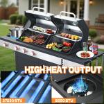 Gas Charcoal Grill Combo with Side Burner