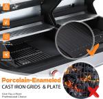 Gas Charcoal Grill Combo with Side Burner