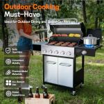 VeraLune 5-Burner Propane Gas Grill with Side Burner