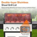 VeraLune 5-Burner Propane Gas Grill with Side Burner