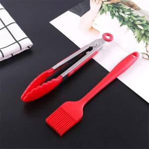 BBQ Tongs and Silicone Basting Brush Set