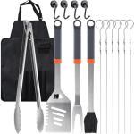 15-Piece BBQ Grill Set with Tongs and Spatula