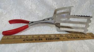 15" Spring-Loaded Slotted Tongs for BBQ Grilling