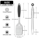 POTWIY BBQ Grill Tools Set with Spatula and Tongs