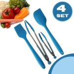 Silicone Basting Brush and Tongs BBQ Set
