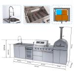 4-Burner Outdoor Gas Grill with Pizza Oven
