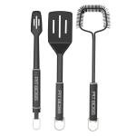 3-Piece Grilling Set: Spatula, Tongs, Cleaner