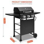 Brand-Man 3-Burner Propane Gas Grill with Thermometer