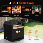 COSTWAY 4-in-1 Outdoor Pizza Oven with Stone