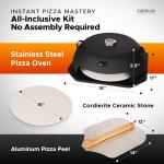 Portable BBQ Pizza Oven with Stone Peel Kit