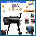 Black Wood Pellet Grill Smoker with Auto Temp Control