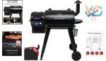 Black Wood Pellet Grill Smoker with Auto Temp Control