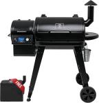 Black Wood Pellet Grill Smoker with Auto Temp Control