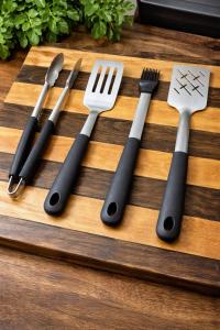 4-Piece Stainless Steel BBQ Grill Tool Set