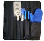 4-Piece BBQ Grilling Tool Set with Carry Bag