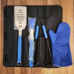 4-Piece BBQ Grilling Tool Set with Carry Bag