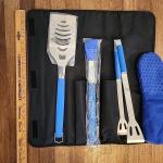 4-Piece BBQ Grilling Tool Set with Carry Bag