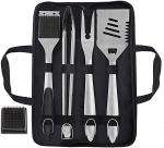 8-Piece BBQ Grill Tools Set with Thick Spatula