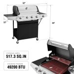 Lyromix 4-Burner Propane Gas Grill with Side Burner