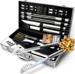 19-Piece Stainless Steel BBQ Utensil Tool Set
