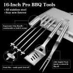 19-Piece Stainless Steel BBQ Utensil Tool Set
