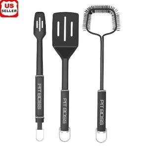 3-Piece BBQ Tool Set: Spatula, Tongs, Brush