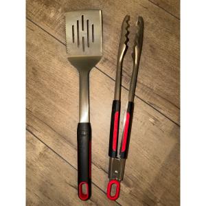 Stainless Steel BBQ Spatula and Tongs Set