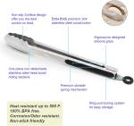 Stainless Steel BBQ Tongs Set - 14" & 16