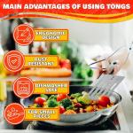 14.3" Stainless Steel BBQ Spatula Tongs
