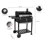 Royal Gourmet 61cm Charcoal Grill with Folding Table