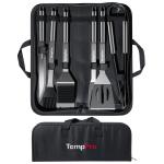 Heavy-Duty Grilling Accessory Set: Spatula, Tongs, Brush, Fork