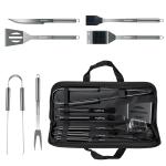 Heavy-Duty Grilling Accessory Set: Spatula, Tongs, Brush, Fork