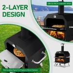 Wood Fired 2-Layer Outdoor Pizza Oven with Stone