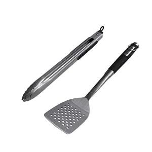 Stainless Steel Barbecue Tool Set: Spatula & Tongs