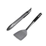 Stainless Steel Barbecue Tool Set: Spatula & Tongs