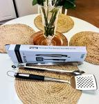 Stainless Steel Barbecue Tool Set: Spatula & Tongs