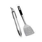 Stainless Steel Barbecue Tool Set: Spatula & Tongs