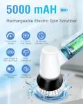 Cordless Electric Spin Scrubber with 8 Brush Heads