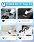 Cordless Electric Spin Scrubber with 8 Brush Heads