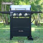 ChuMaste 3 Burner Propane Grill with Folding Stand