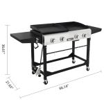 Royal Gourmet 4-Burner Portable Gas Grill & Griddle