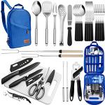 27-Piece Portable Camping Utensil Set for Grilling