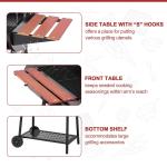 Royal Gourmet 30-Inch Charcoal Grill with Side Table