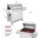 Royal Gourmet 6-Burner Stainless Steel Gas Grill