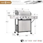 Sophia & William 4-Burner Gas BBQ Grill